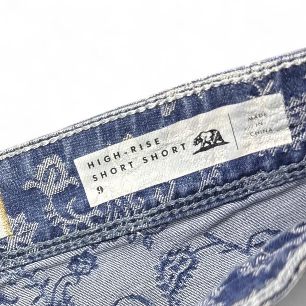 Bullhead Denim Co. PACSUN VTG 2010s High-Rise Paisley Denim Fray Shorts — Size 8 - Picture 2 of 4